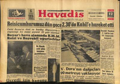 Havadis Gazetesi 12 Eylül 1958 - Florya Sahil Yolunun İlk Kısmı Cumhuriyet Bayramında Açılıyor - İran Şahının İlk Basın Toplantısı GZ121253 - 1