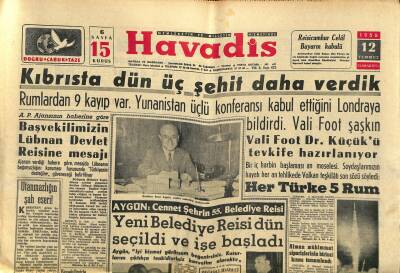 Havadis Gazetesi 12 Temmuz 1958 - Alman Mühimmat Siparişlerinin Birinci Kısmı Tamamlandı - Yetkiner Valiliğe Dün Asaleten Tayin Edildi GZ121948 - 1