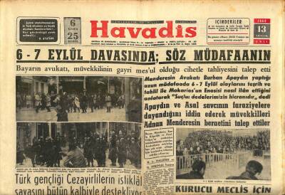 Havadis Gazetesi 13 Aralık 1960 - Cezayirde 55 Müslümanın Şehit Edildiği Açıklandı - Kennedy Ailesi GZ122027 - 1