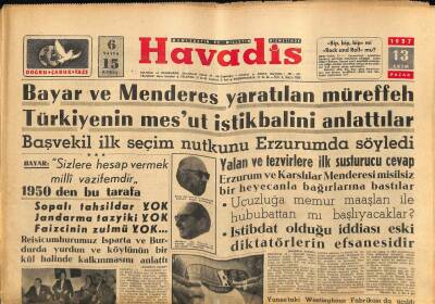 Havadis Gazetesi 13 Ekim 1957 - Türk Deniz İşçisinin Bir Eseri Daha Hizmete Girdi GZ82916 - 1