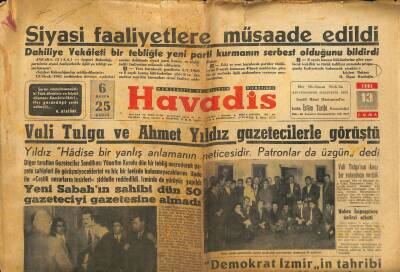 Havadis Gazetesi 13 Ocak 1961 - Anayasa Ve Seçim Kanunu Tasarıları Tetkik Ediliyor - Siyasi Faaliyetlere Müsaade Edildi GZ121968 - 1