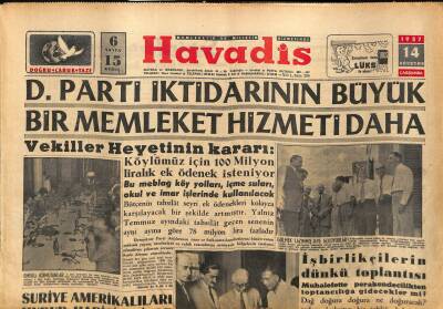 Havadis Gazetesi 14 Ağustos 1957 - İtalyadan Gemi Makineleri Geliyor GZ82963 - 1
