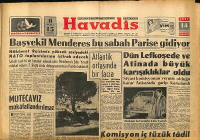 Havadis Gazetesi 14 Aralık 1957 - İrandaki Zelzelede Dün 600 Kişi Öldü GZ82894 - 1