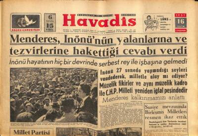 Havadis Gazetesi 16 Ekim 1957 - Küçükçekmece Köyleri İçme Suyuna Kavuşuyor GZ82919 - 1