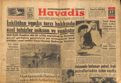 Havadis Gazetesi 17 Temmuz 1960 - Brigitte Bardotun Hususi Hayatı Kaleme Alınabilecek - Adanada Bulunan Petrol , Irak Petrollerinden Üstün Vasıfta GZ121258 - 1
