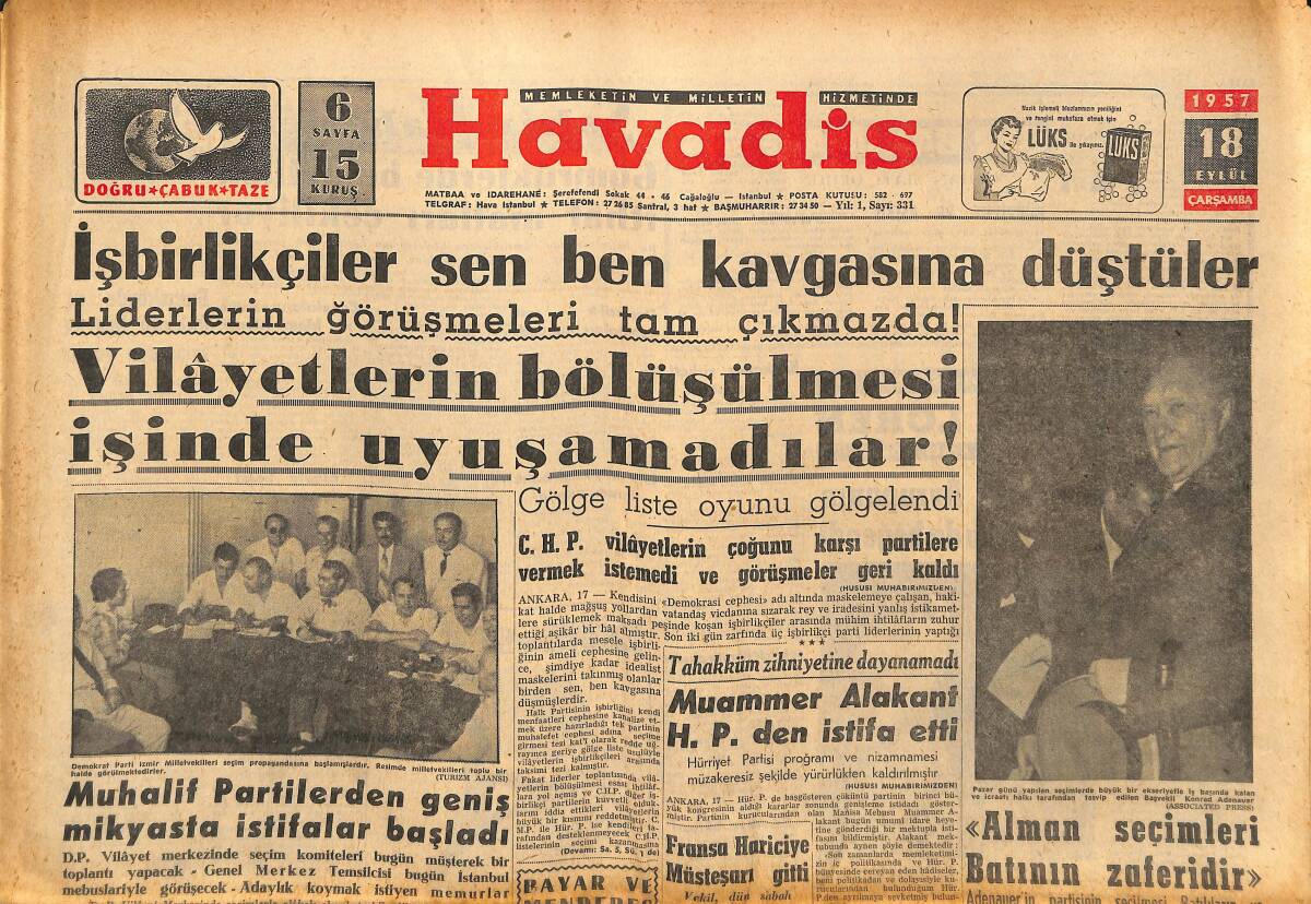 Havadis Gazetesi 18 Eylül 1957 - Sophia Loren Hollywood'a Girmeden Önce Tereddüt Halindeydi GZ148617 - 1