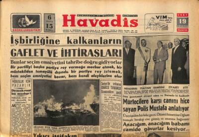 Havadis Gazetesi 19 Ağustos 1957 - Menderes İtalyan Gemisini Ziyaret Etti GZ82952 - 1