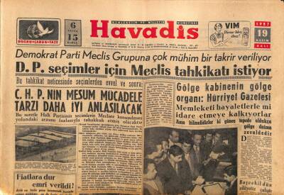 Havadis Gazetesi 19 Kasım 1957 - Pamuklu Ve Yünlü Mamullerde Ucuzluk GZ83088 - 1
