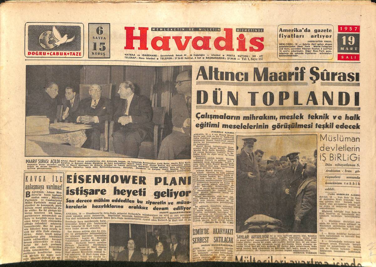 Havadis Gazetesi 19 Mart 1957 - Marilyn Monroe'ye Benzediği İçin Jayne Mansfield Kabahatli Oluyor GZ149048 - 1