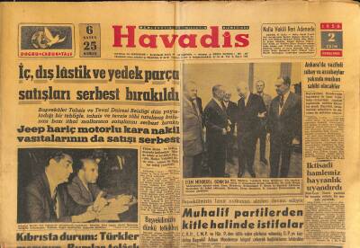 Havadis Gazetesi 2 Ekim 1958 - Şehrimizde Bir Kâğıt Fabrikası Kuruluyor - Prenses Şems İrana Döndü GZ121986 - 1