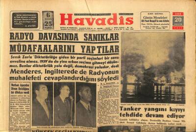 Havadis Gazetesi 20 Aralık 1960 - Yugoslav Tankeri Yangını Kıyıyı Tehdide Devam Ediyor - Radyo Davasında Sanıklar Müdafaalarını Yaptılar GZ122021 - 1