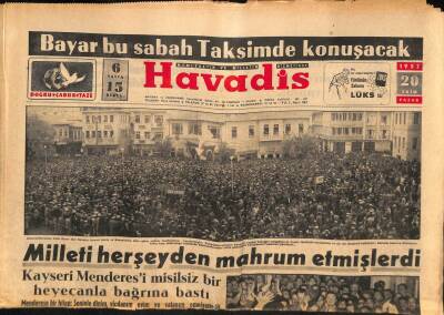 Havadis Gazetesi 20 Ekim 1957 - Hazer Santralı Açıldı Kombina Temeli Atıldı GZ82933 - 1