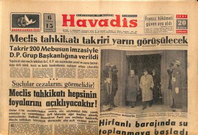 Havadis Gazetesi 20 Kasım 1957 - Hirfanlı Barajında Su Toplanmaya Başladı GZ83089 - 1