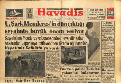 Havadis Gazetesi 20 Nisan 1958 - Türk-İran Petrol Görüşmeleri Müsbet Bir Safhaya Girdi - Amman Valisi Şehrimizde GZ121974 - 1