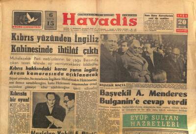 Havadis Gazetesi 20 Ocak 1958 - Kıbrıs Hakkındaki Karar Yarın İngiliz Avam Kamarasında Açıklanacak GZ122012 - 1