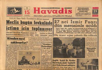 Havadis Gazetesi 21 Ağustos 1958 - Perapalas Önünden Çalınan Otomobil Ormanda Bulundu ! GZ82985 - 1