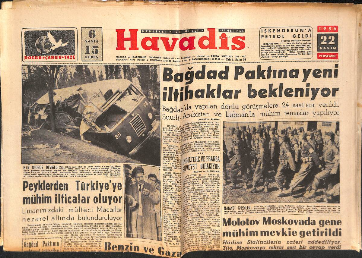 Havadis Gazetesi 22 Kasım 1956 - Maria Minelli Memnun - Elsa Martinelli'yi Boykot Ettiler GZ147219 - 1