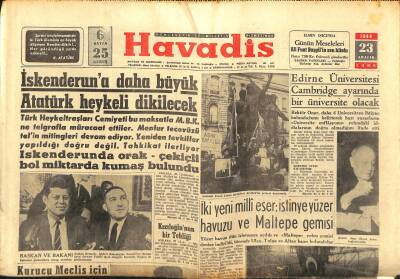 Havadis Gazetesi 23 Aralık 1960 - Edirne Üniversitesi Cambridge Ayarında Bir Üniversite Olacak - Kızıloğlunun Bir Tebliği GZ122157 - 1