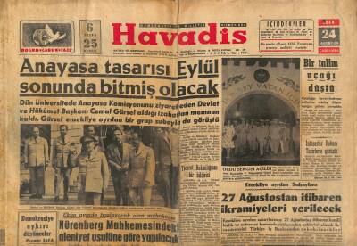 Havadis Gazetesi 24 Ağustos 1960 - Nürenberg Mahkemesindeki Aleniyet Usulüne Göre Yapılacak GZ121261 - 1