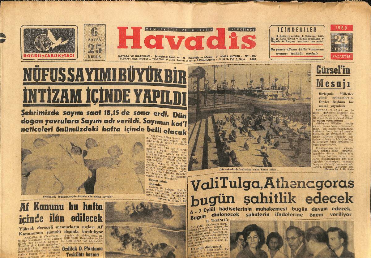 Havadis Gazetesi 24 Ekim 1960 - Bulgaristan'a Uçakla Kaçan Pilot Gökdeniz Tekrar Yurda Döndü GZ148677 - 1
