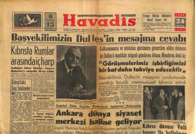 Havadis Gazetesi 24 Ocak 1958 - Bütün Yurda Şamil Et Fiyatları İlân Edildi - Ankara Dünya Siyaset Merkezi Haline Geliyor GZ121984 - 1