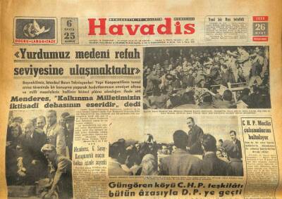 Havadis Gazetesi 26 Mart 1959 - Necip Fazıl Kısakürek Eski Bir Basın Suçundan Dolayı Hapse Mahkum Edildi GZ86212 - 1