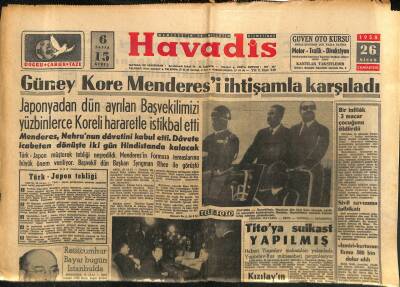 Havadis Gazetesi 26 Nisan 1958 - Vali Foot Aczini Acı Acı İtiraf Etmeye Başladı - Titoya Suikast Yapılmış GZ121976 - 1