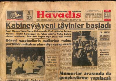 Havadis Gazetesi 27 Ağustos 1960 - Nihayet Evlenen Margaret Olgunluk Devresine Girdi GZ121224 - 1
