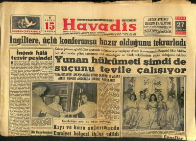 Havadis Gazetesi 27 Haziran 1958 - İngiltere , Üçlü Konferansa Hazır Olduğunu Tekrarladı GZ121245 - 1