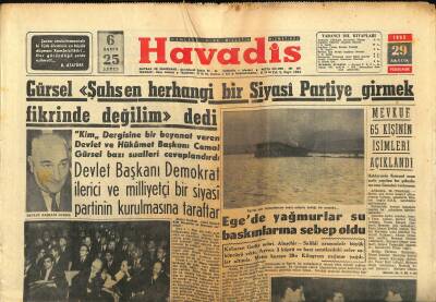 Havadis Gazetesi 29 Aralık 1960 - Galatasaray , Muslih Hocasını Toprağa Verdi - Yugoslav Tankerinde İnfilâk Ve Yangın Devam Ediyor GZ122086 - 1