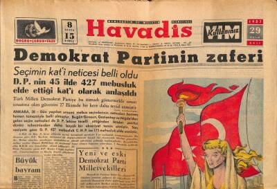 Havadis Gazetesi 29 Ekim 1957 - Fransada İki Dert Grev Ve Hükümetsizlik GZ82994 - 1