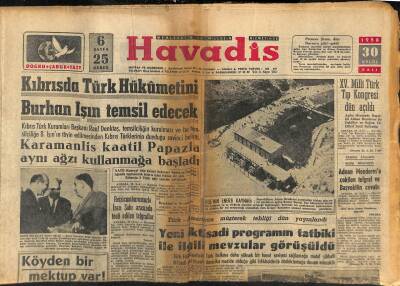 Havadis Gazetesi 30 Eylül 1958 - Egenin Enerji Kaynağı Kemer Barajı - Sanayi Sergisi Yarın Açılıyor GZ121991 - 1