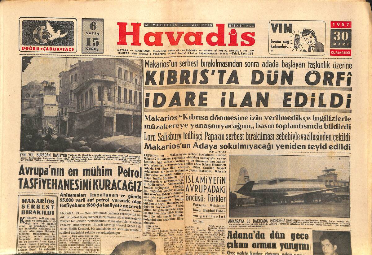 Havadis Gazetesi 30 Mart 1957 - Sabrina, Göğüslerini 100 Bin İngiliz Lirasına Sigortalattı - Paris Kraliçesi Annie Douarin GZ149255 - 1