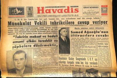 Havadis Gazetesi 30 Mart 1959 - İhtilalciler Güney Tibette Ayrı Bir Devlet Kuruyorlar GZ86183 - 1