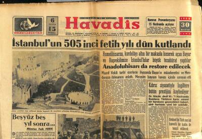 Havadis Gazetesi 30 Mayıs 1958 - De Gaulle Kabineyi Kurmak İçin Dün Hazırlıklara Başladı - Anadoluhisarı da Restore Edilecek GZ122224 - 1