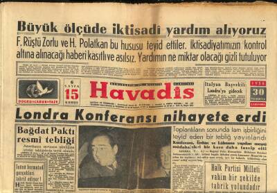 Havadis Gazetesi 30 Temmuz 1958 - EOKA Katliama Devam Ediyor - Londra Konferansı Nihayet Erdi GZ121966 - 1