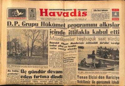 Havadis Gazetesi 4 Aralık 1957 - Yunan Elçisi Dün Hariciye Vekilimiz İle Görüşmek İstedi GZ82926 - 1