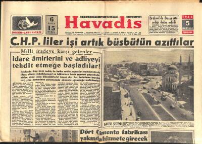 Havadis Gazetesi 5 Haziran 1958 - Kıbrıs Türklerinin Reisicumhur C. Bayara Gönderdikleri Telgraf - Gnl. De Gaulle Cezayirde Tezahüratla Karşılandı GZ121270 - 1