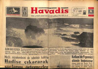 Havadis Gazetesi 6 Aralık 1957 - Orta Asyadaki Büyük Zelzele Devam Ediyor GZ82928 - 1