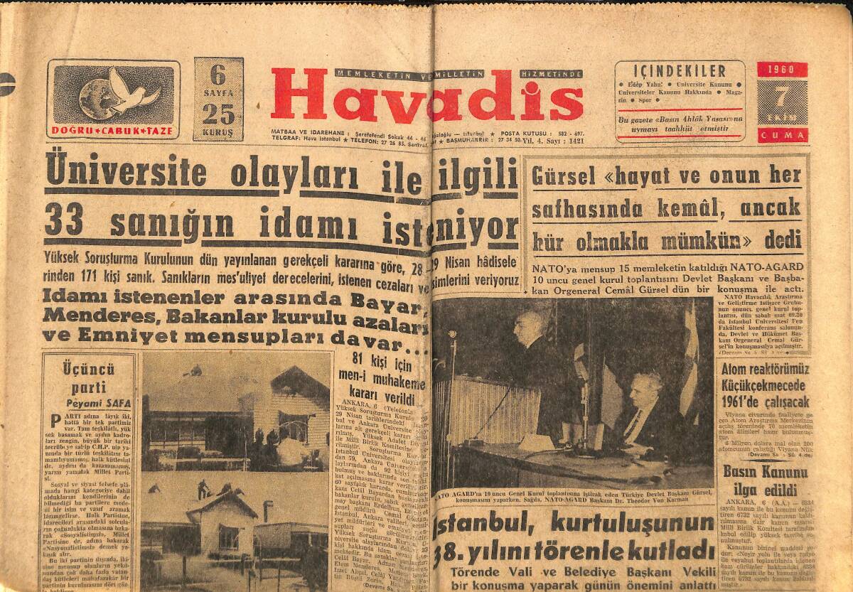 Havadis Gazetesi 7 Ekim 1960 - Milko'nun Kaprisi Ve Yalanları Gina'yı Meşgul Duruma Soktu GZ148637 - 1