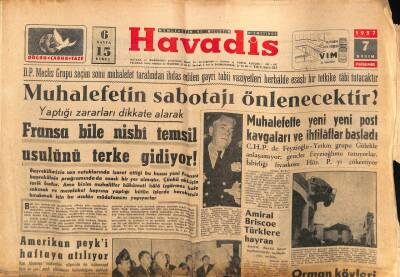 Havadis Gazetesi 7 Kasım 1957 - Piyasada Vita Yağı Miktarı Arttırıldı GZ83099 - 1