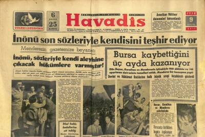 Havadis Gazetesi 9 Eylül 1958 - Dumlupınarı Çıkarma Faaliyeti Dün Başladı - Bayar , Koraltan Ve Menderes Şehrimizde GZ121250 - 1