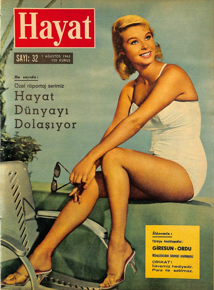 HAYAT DERGİSİ 1 Ağustos 1963 Sayı: 32 Kapak: İngrid Goud - Berlin'de İki Lider - Reşid Baran - Giresun-Ordu NDR101496 - 1