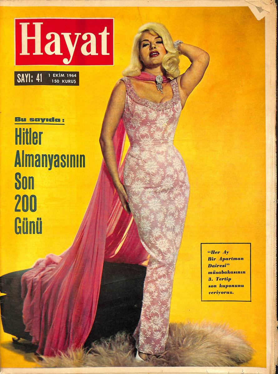 HAYAT Dergisi 1 Ekim 1964 Sayı : 41 - Kapak : Diana Dors - Hitler Almanyasının Son 200 Günü NDR88750 - 1