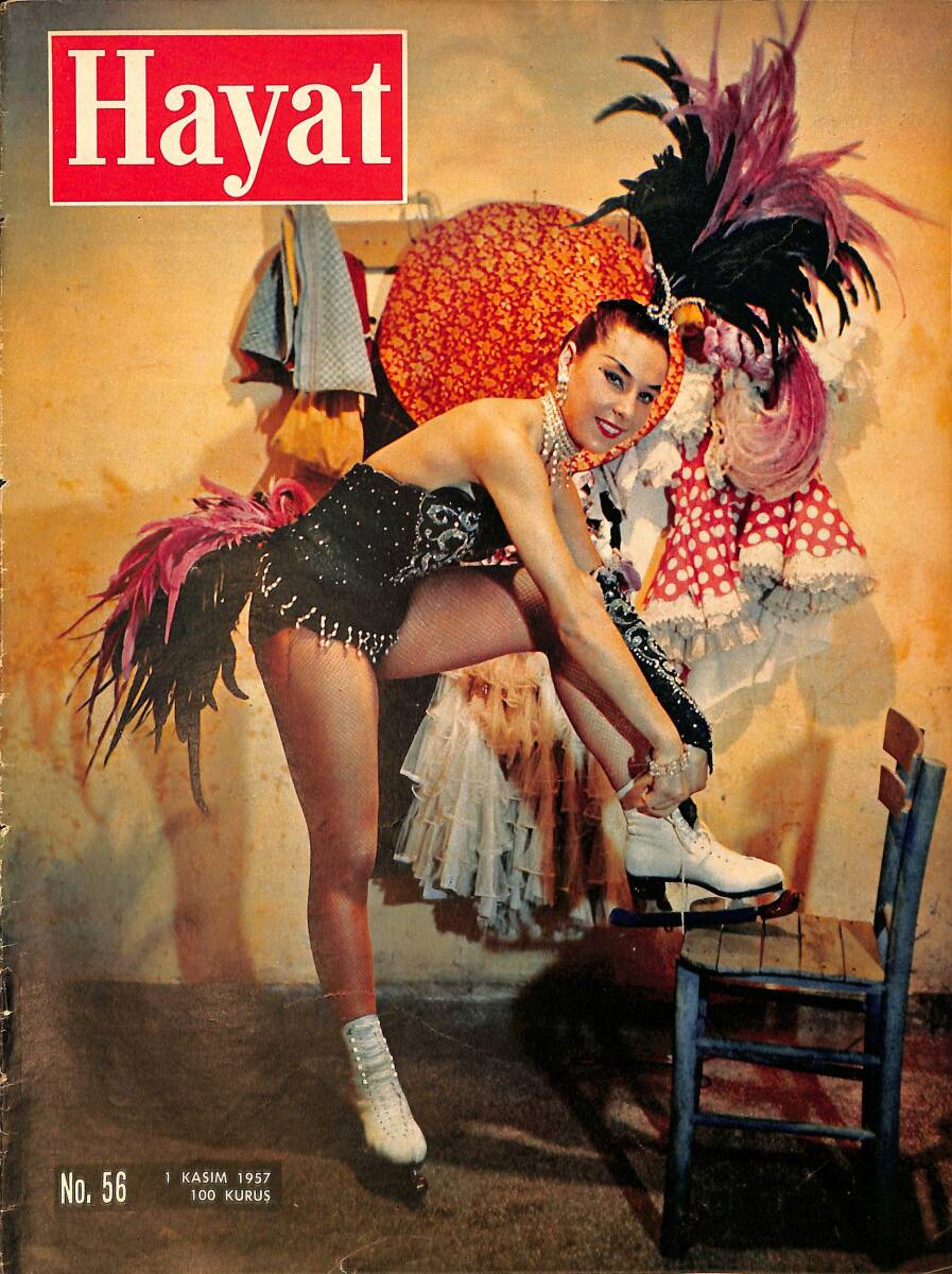 Hayat Dergisi 1 Kasım 1957 No: 56 - Kapak: Charlotte Banaouf & Mevsimin İlk Milli Maçları & Poster 