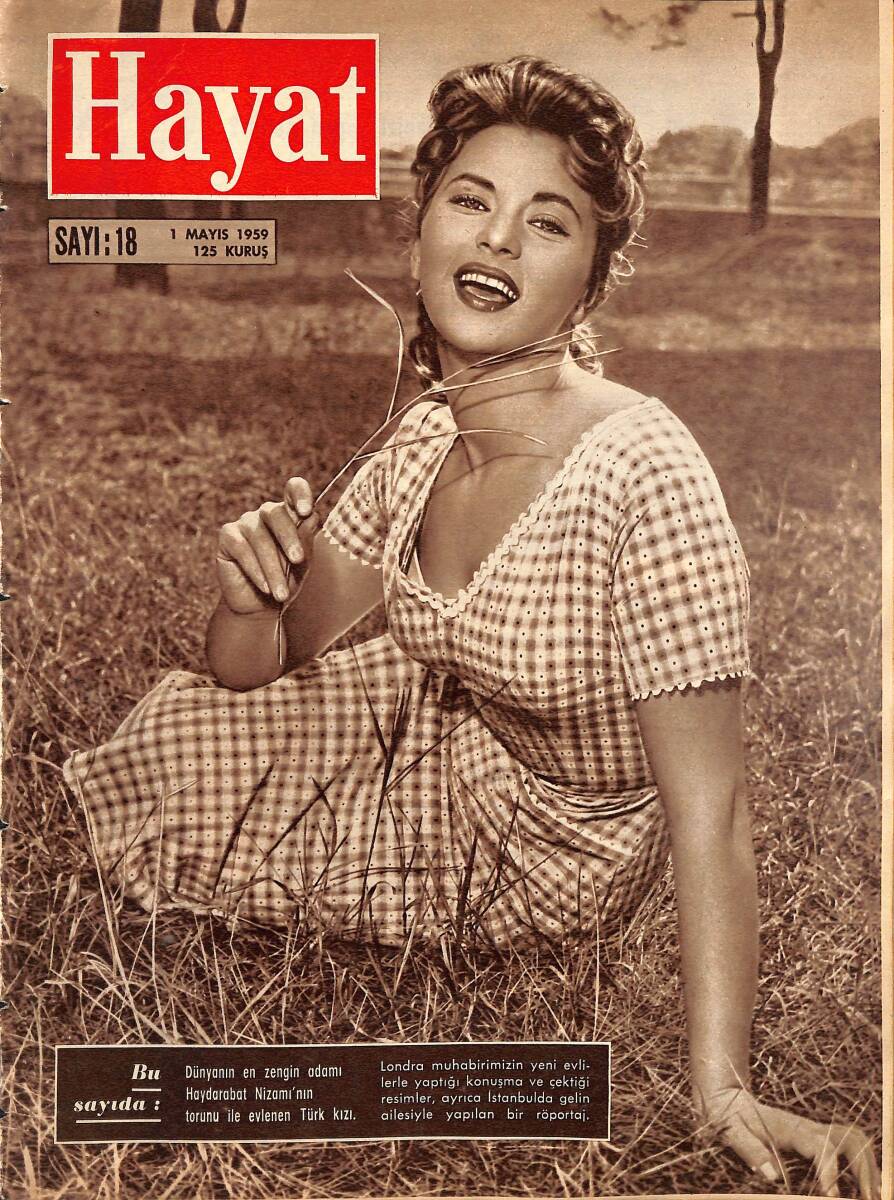 HAYAT Dergisi 1 Mayıs 1959 Sayı : 18 - Kapak : Mayıs Neşesi Kompozisyon: Marcello Maggiori - Masal Gelini Esra Birgen - Atatürk Posteri NDR101548 - 1