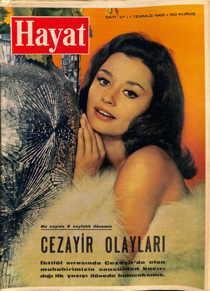 HAYAT DERGİSİ 1 Temmuz 1965 Sayı: 27 Kapak: Rafaella Carra - Metin Oktay: Problem Olacak - Refik Fersan'dan Bir Hatıra NDR88574 - 1