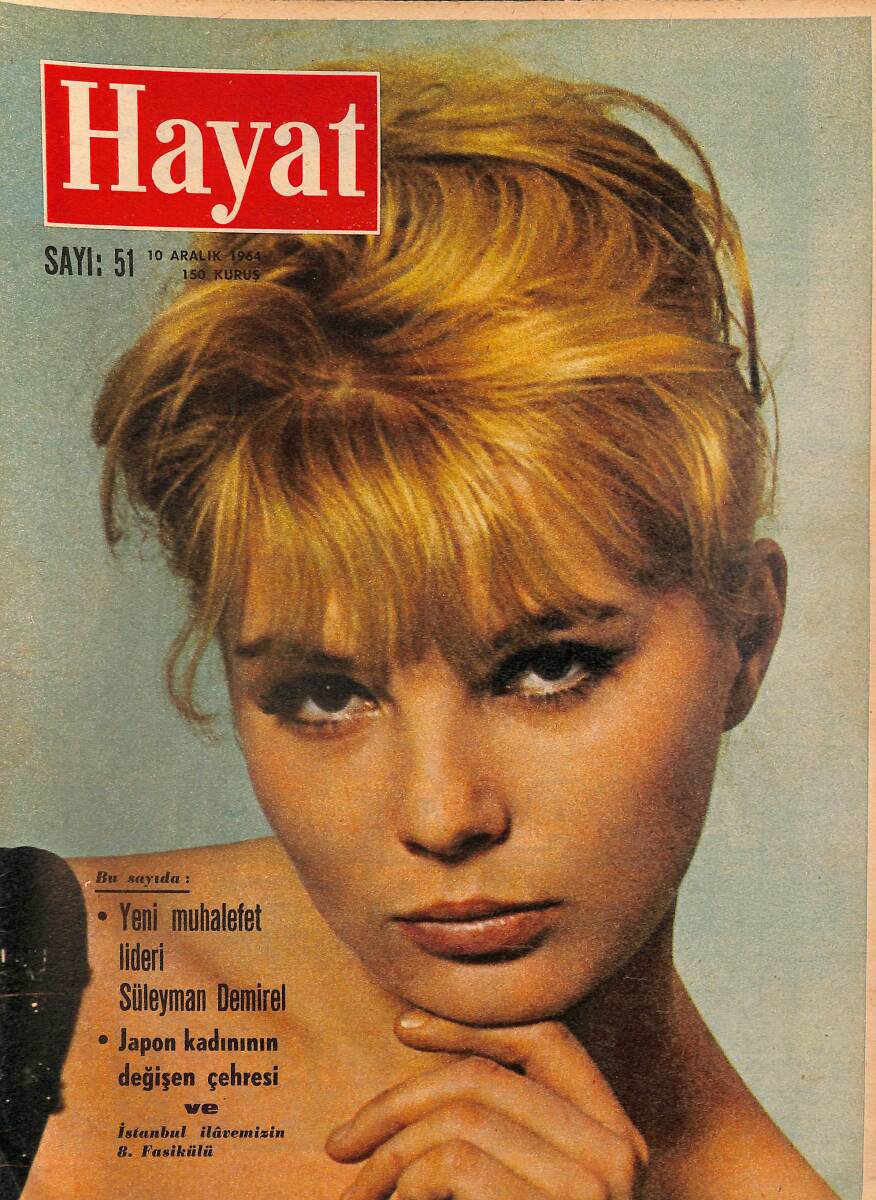 HAYAT DERGİSİ 10 Aralık 1964 Sayı: 51 - Kapak: Lena Von Martens - Beykoz'da Bir İçki Yarışması - Clay'in Fıtığı NDR88946 - 1