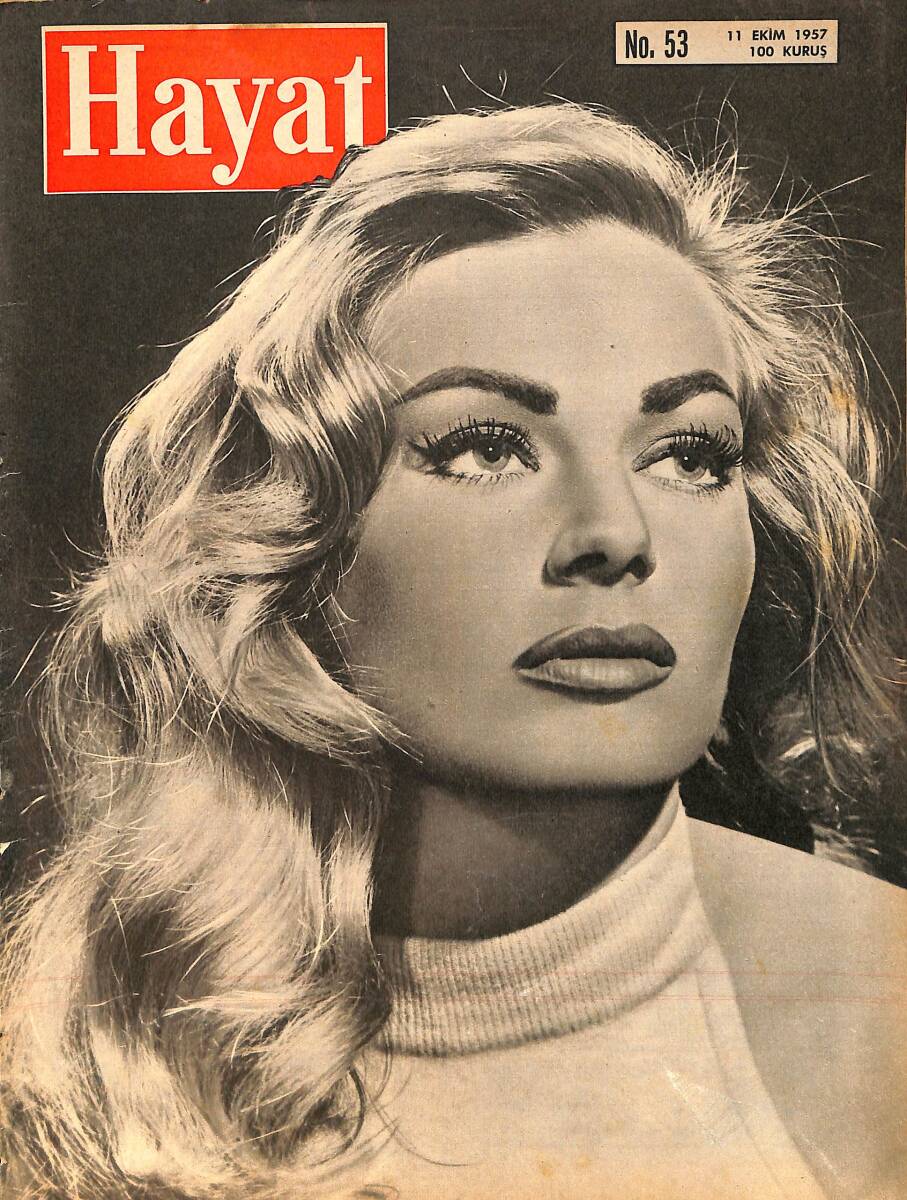 Hayat Dergisi 11 Ekim 1957 No: 53 - Kapak: Anita Ekberg & 102. Sokağın Çetesiyle Bir Gün NDR98827 - 1