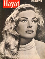 Hayat Dergisi 11 Ekim 1957 No.53 - Kapak: Anita Ekberg & 102. Sokağın Çetesiyle Bir Gün NDR98463 - Gökçekoleksiyon